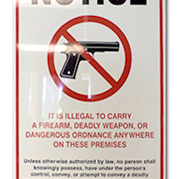 Firearms Notice Signs